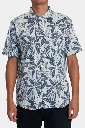 RVCA Anytime Short Sleeve Woven Button Up Shirt Cocktail Event