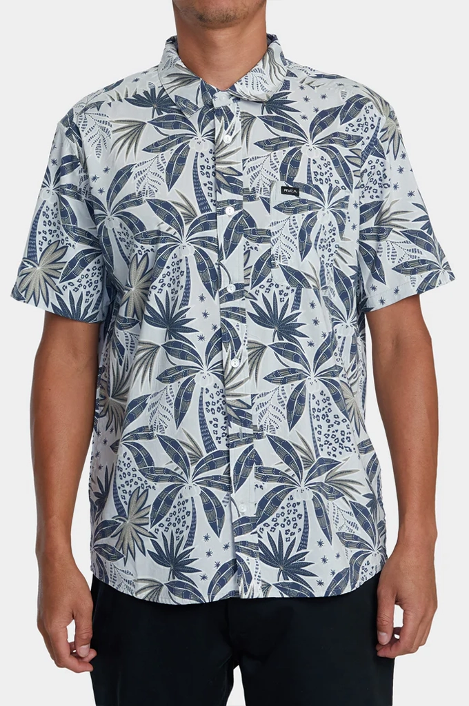 RVCA Anytime Short Sleeve Woven Button Up Shirt Cocktail Event