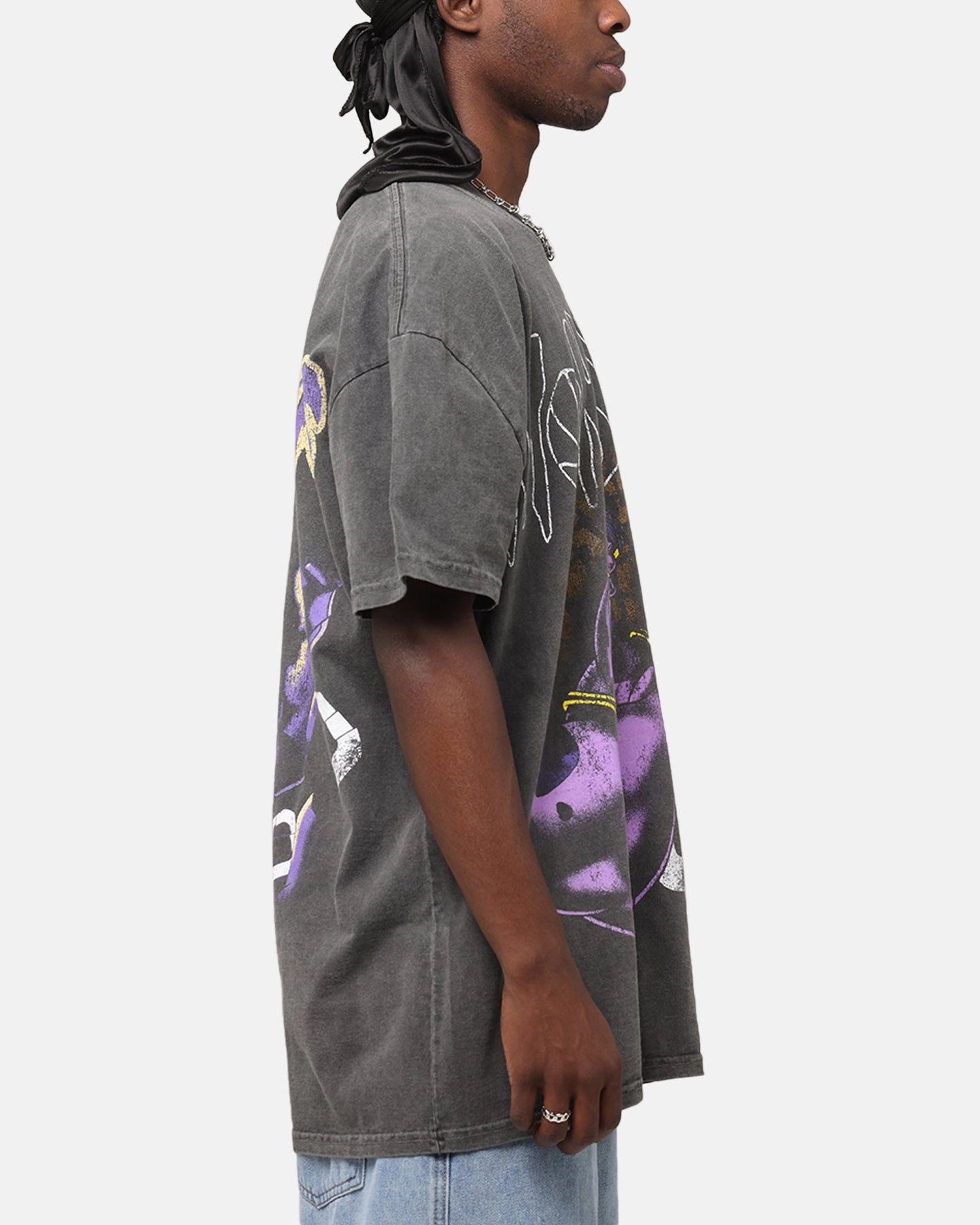 GentleWashResistance Breathable Look American Thrift X Space Jam Monstars Heavyweight Vintage T-Shirt Black Wash