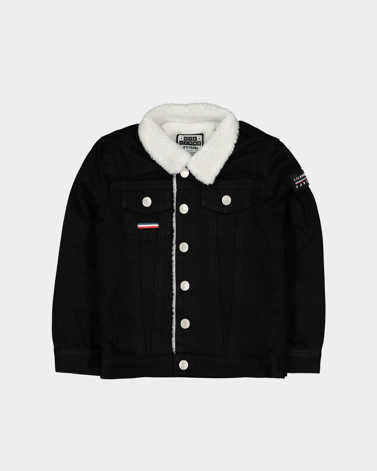 Lil Homm?? Kids Sceap Denim Sherpa Jacket Black Lightweight Comfort Interchangeable Collar System