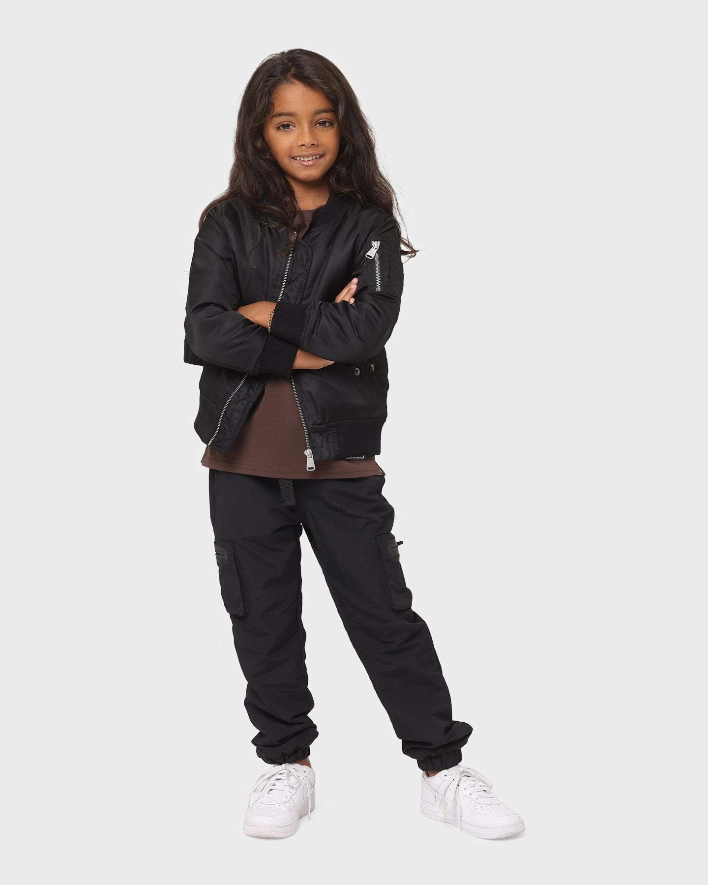 LightweightFabric Lil Homme Kid's C-47 Bomber Jacket Black