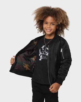 Forget Desire Lil Homme Kid's C-47 Bomber Jacket Black