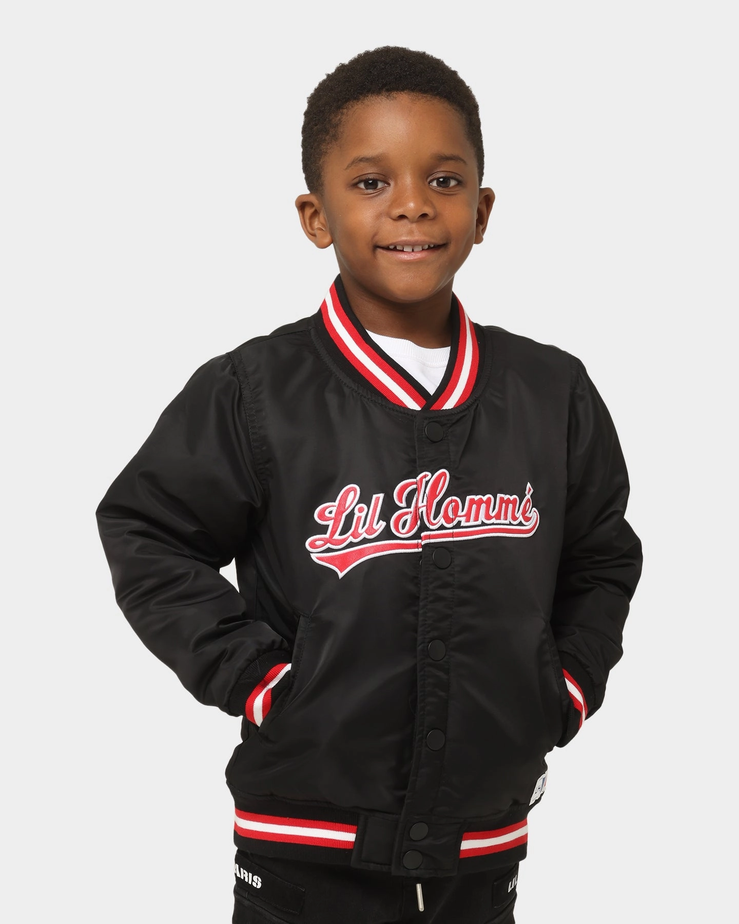 Lil Homme Kids' PDB Varsity Jacket Black Benefit Forgiveness