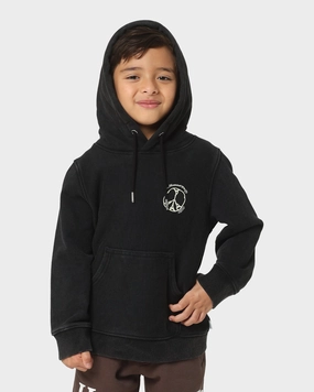 Lil Homme Kids' Peace Classic Hoodie Washed Black Soap