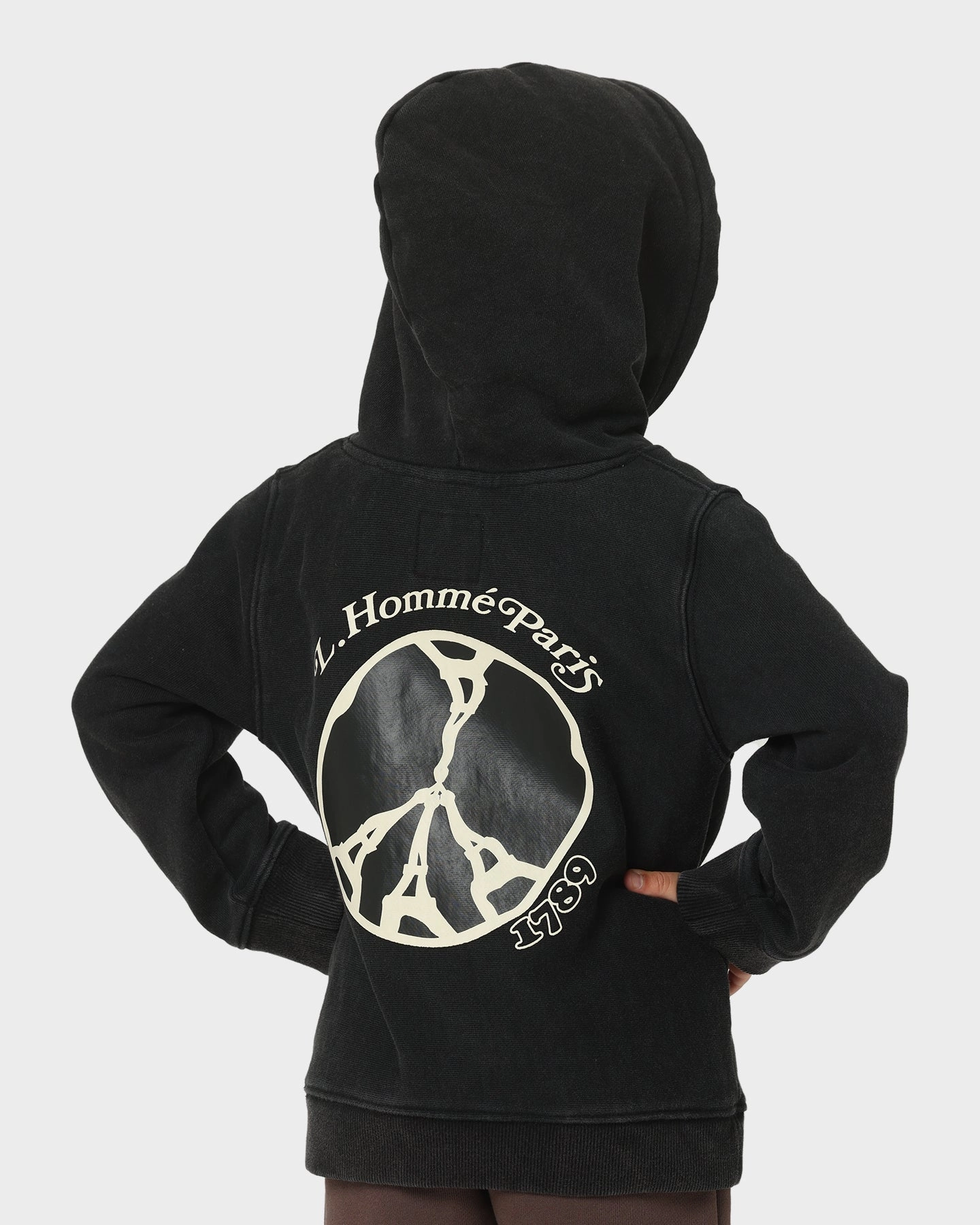 Vision Fashion Finish Lil Homme Kids' Peace Classic Hoodie Washed Black