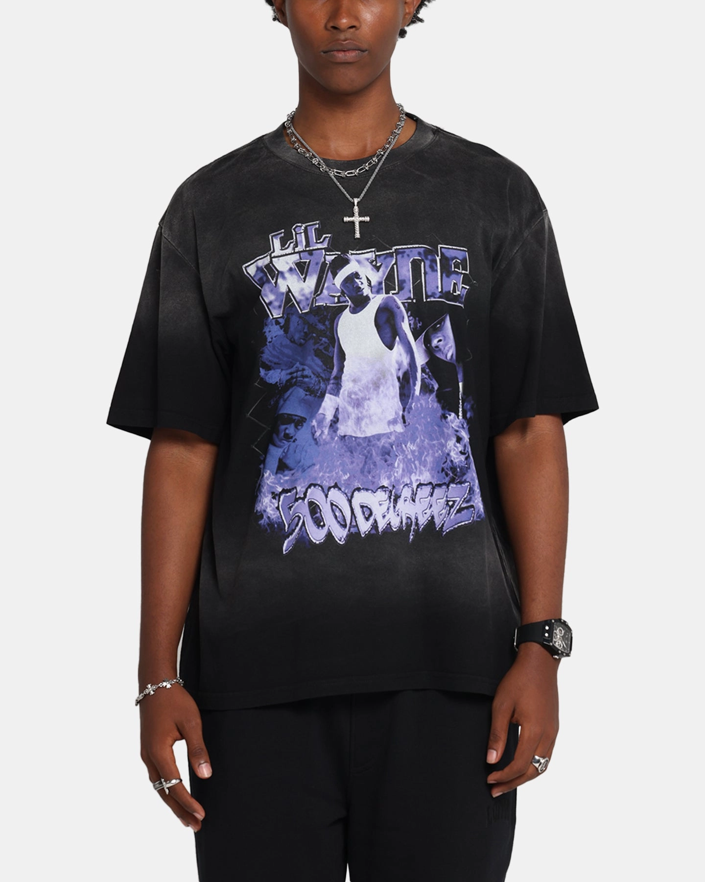 Lil Wayne Lil Wayne T-Shirt Black Wash Temperature Regulating Seam Free Edging