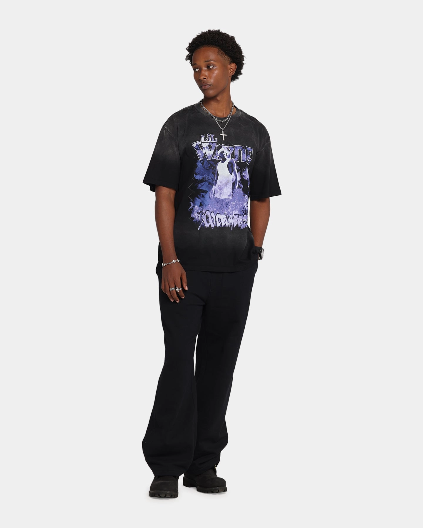 OversizedSilhouette Lil Wayne Lil Wayne T-Shirt Black Wash