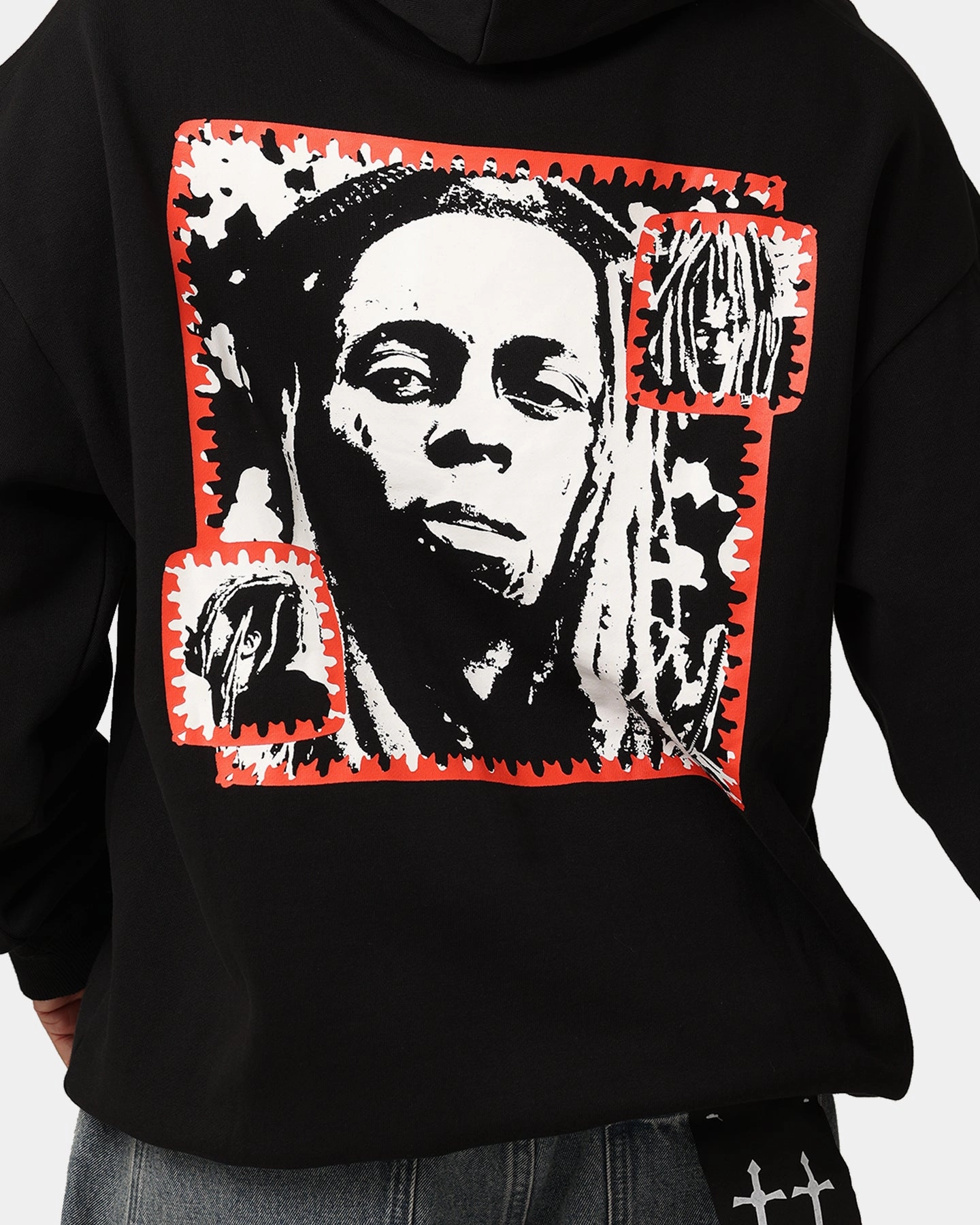 Lil Wayne Red Frame Hoodie Black WaterResistant Shell Focus