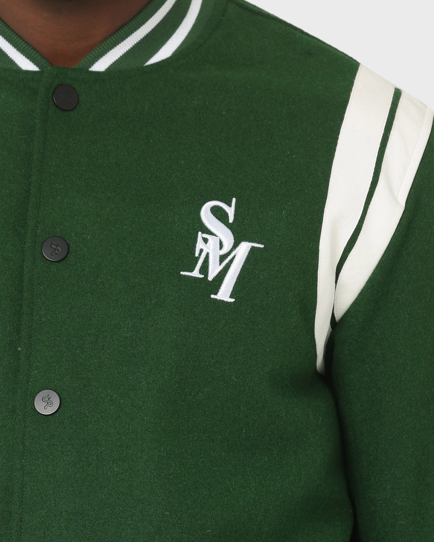 Eco Friendly Material Rain Blocker Saint Morta Alpha Varsity Jacket Green/White