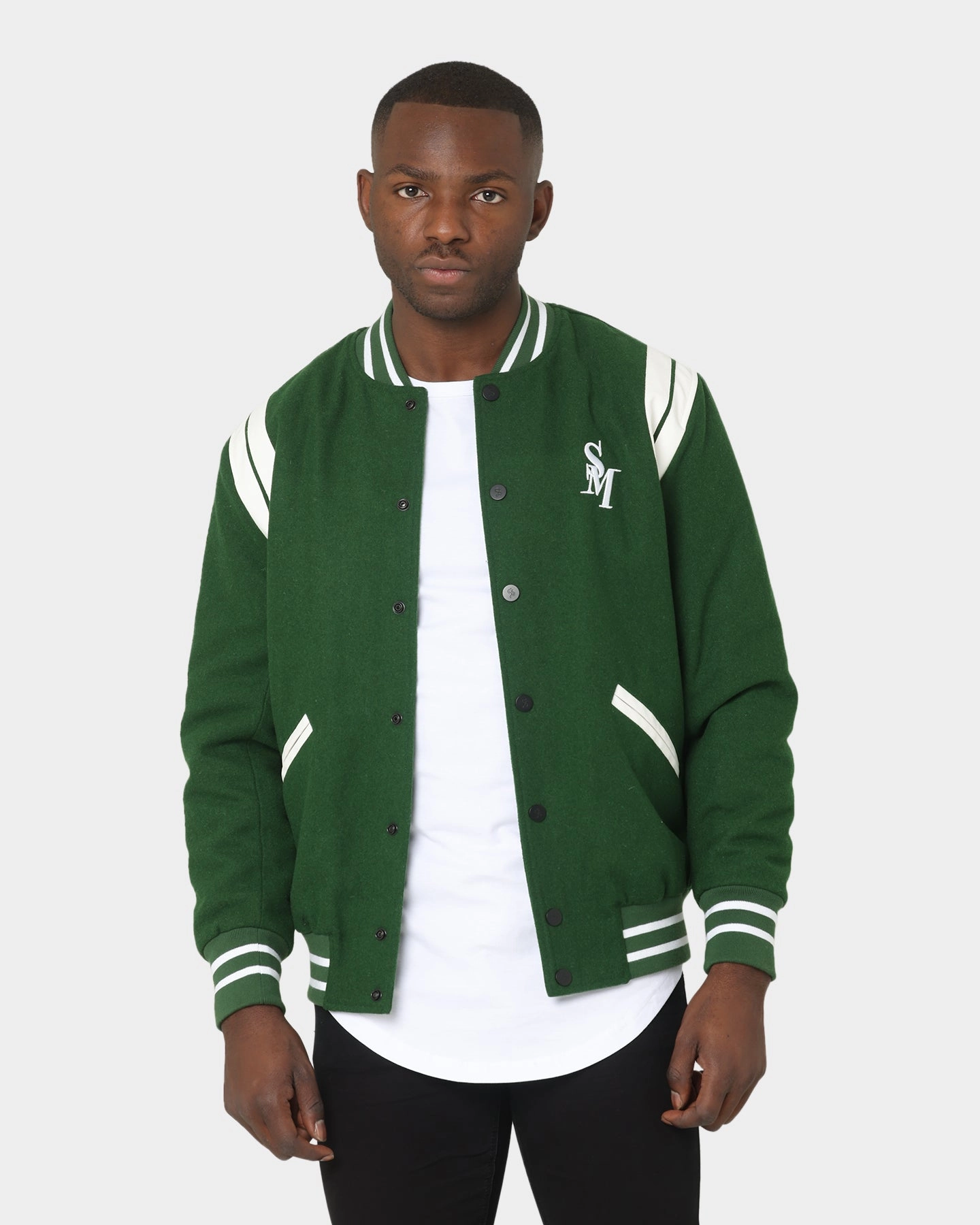 Saint Morta Alpha Varsity Jacket Green/White Bestseller License