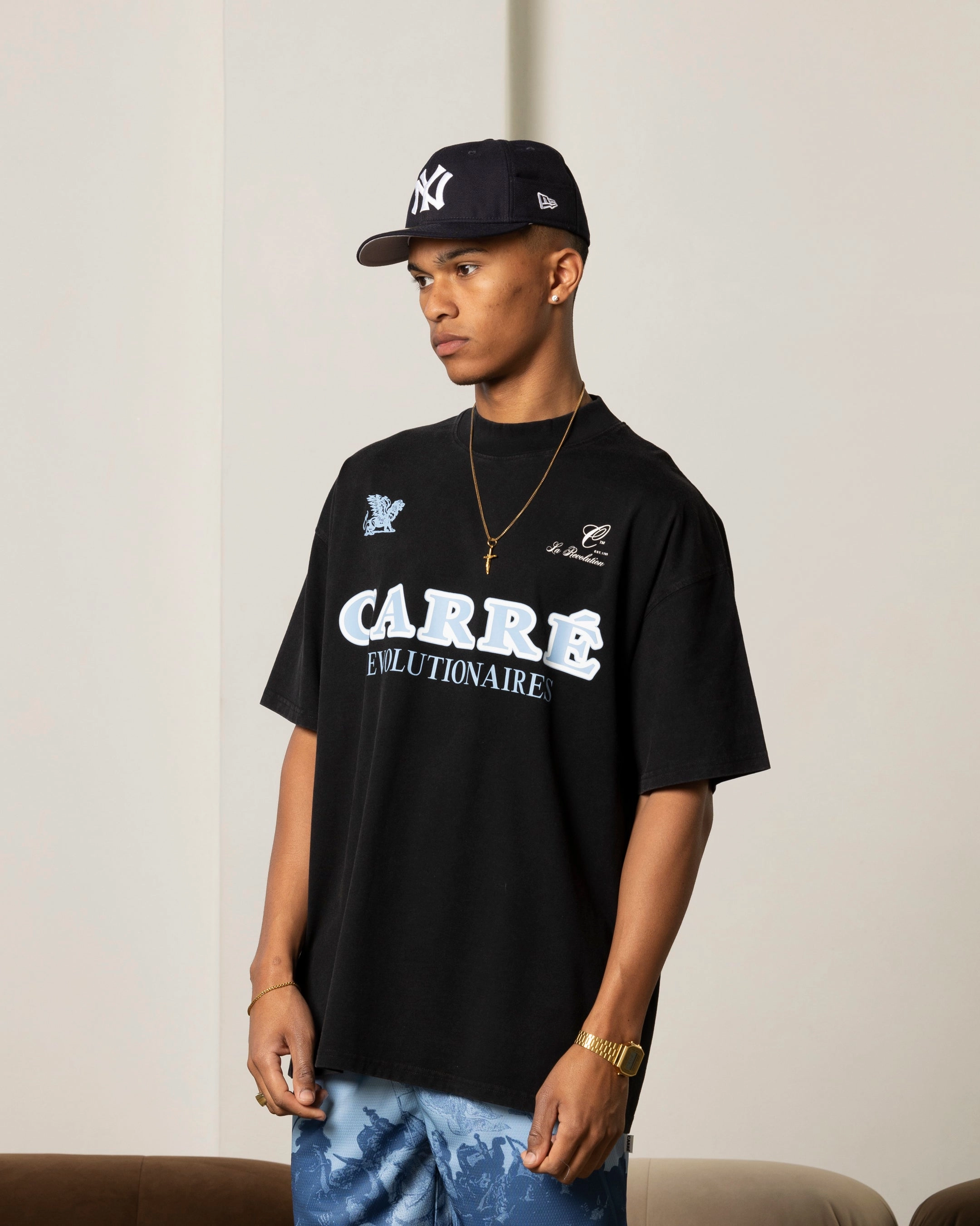 sports activity Carre Formula Oversized T-Shirt Washed Black