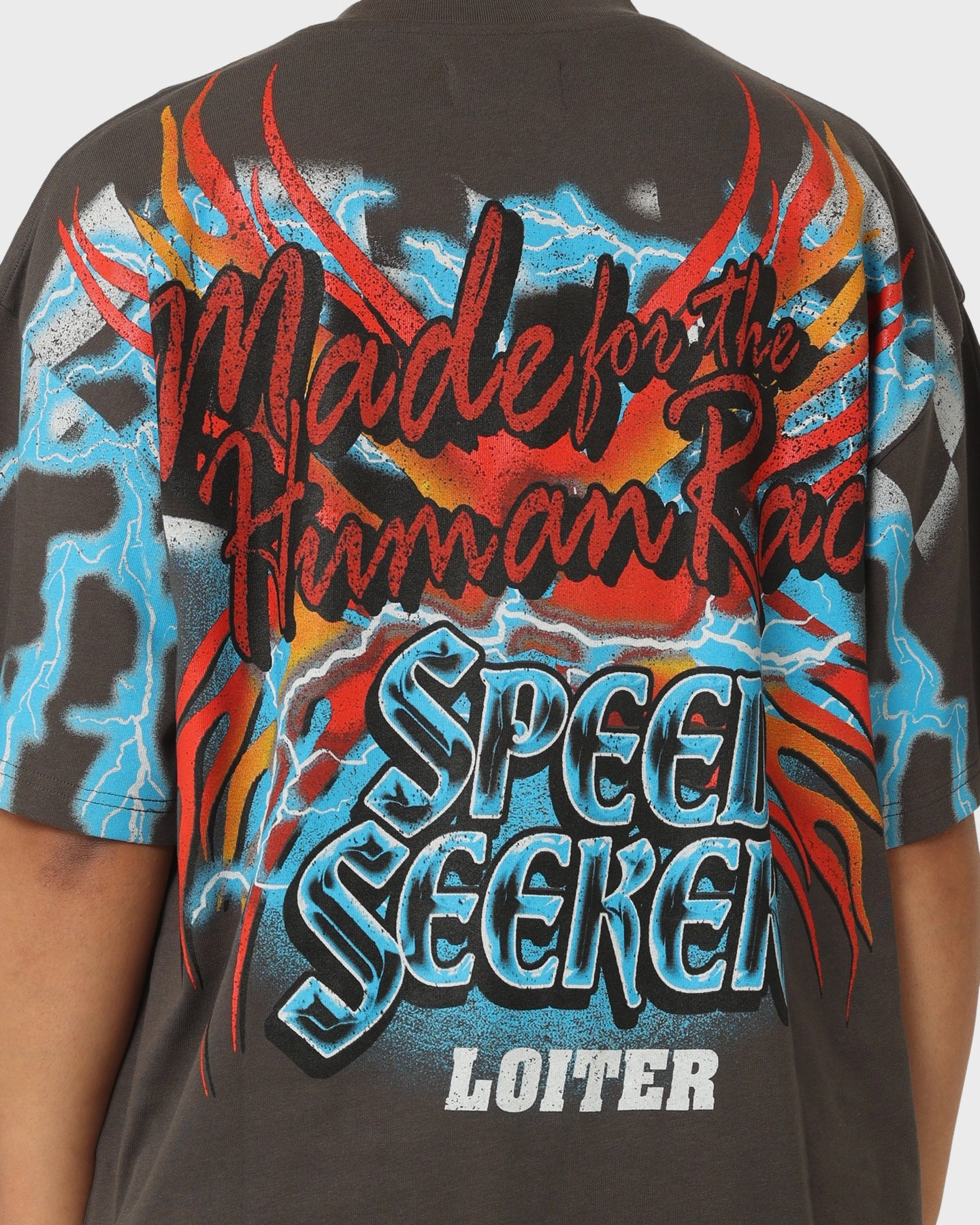 Loiter Speed Seeker Vintage T-Shirt Charcoal Modern Comfort Style Minimal Look