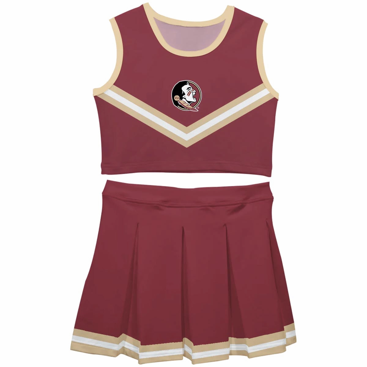 Light and Fresh Elegant Vive La Fete Toddler/Youth Seminole Logo 2pc Cheer Set - Garnet