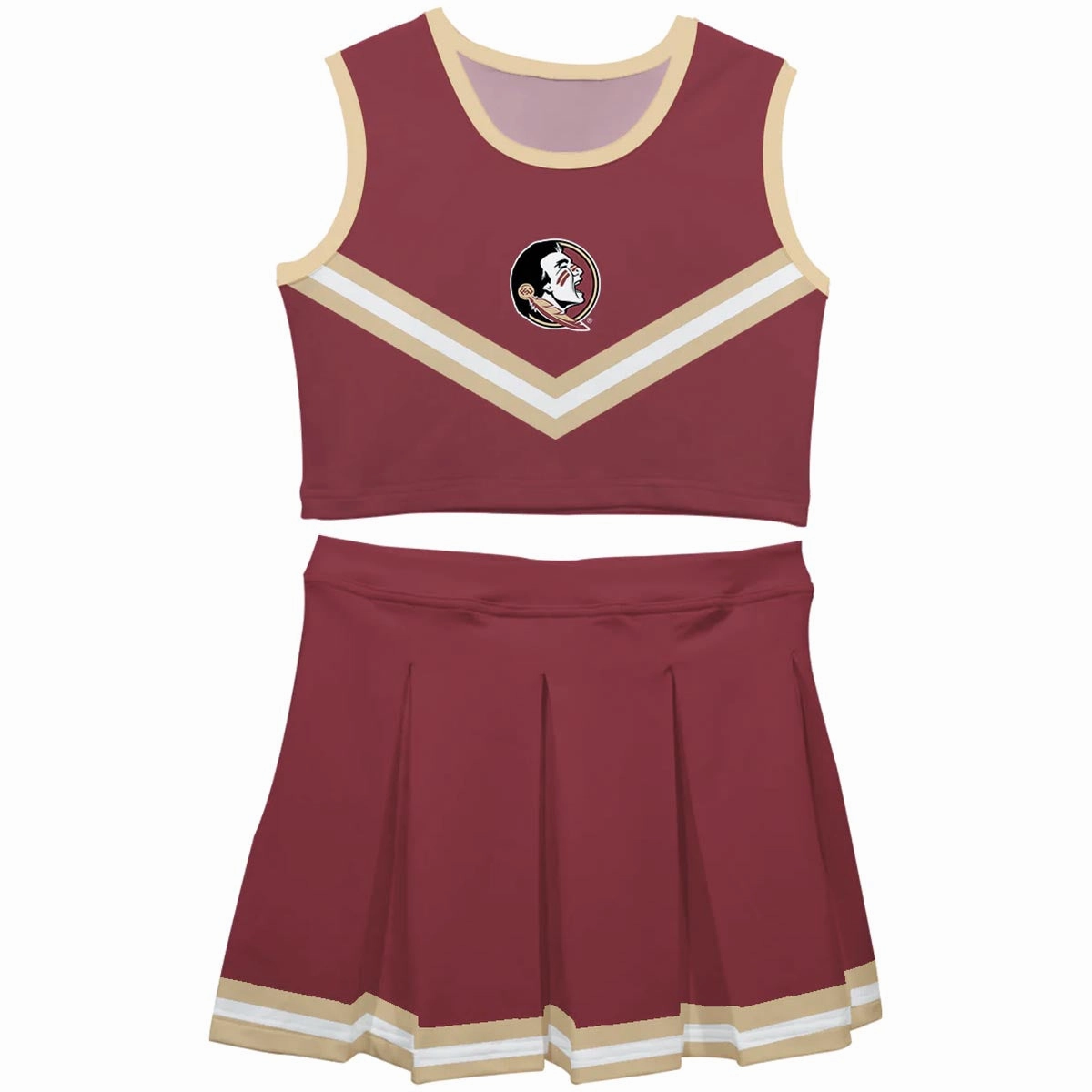 Printed design Daily Fashion Vive La Fete Toddler/Youth Seminole Logo 2pc Cheer Set - Garnet
