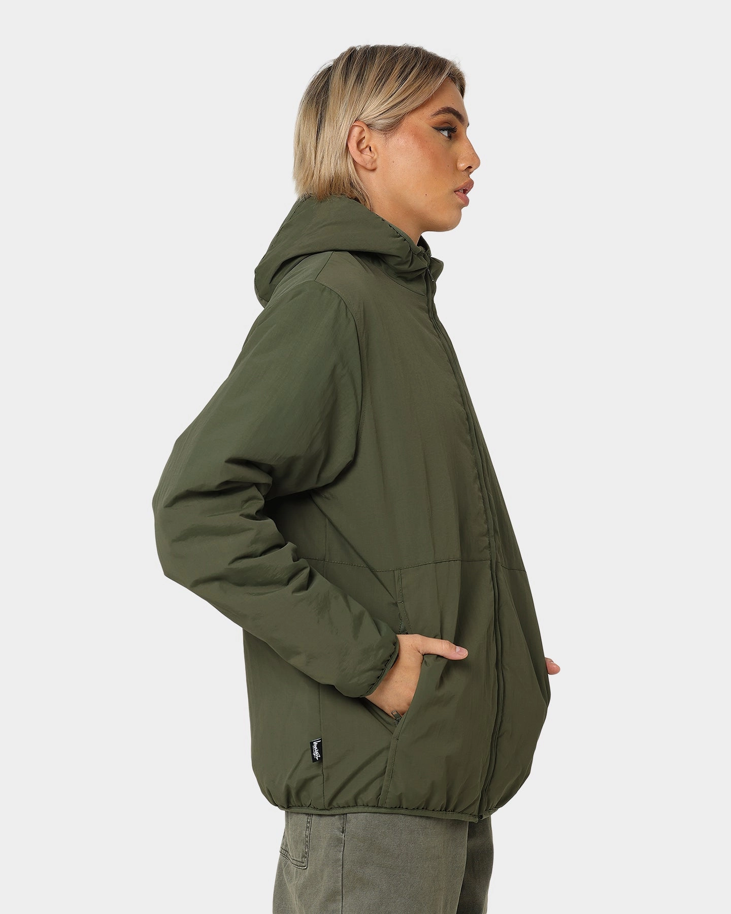 Journal Stussy Graffiti Nylon Hooded Jacket Flight Green