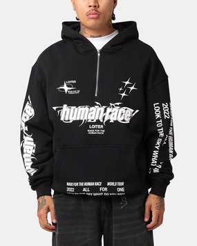 Loiter Rave Zip Hoodie Black Double layer fabric Faith