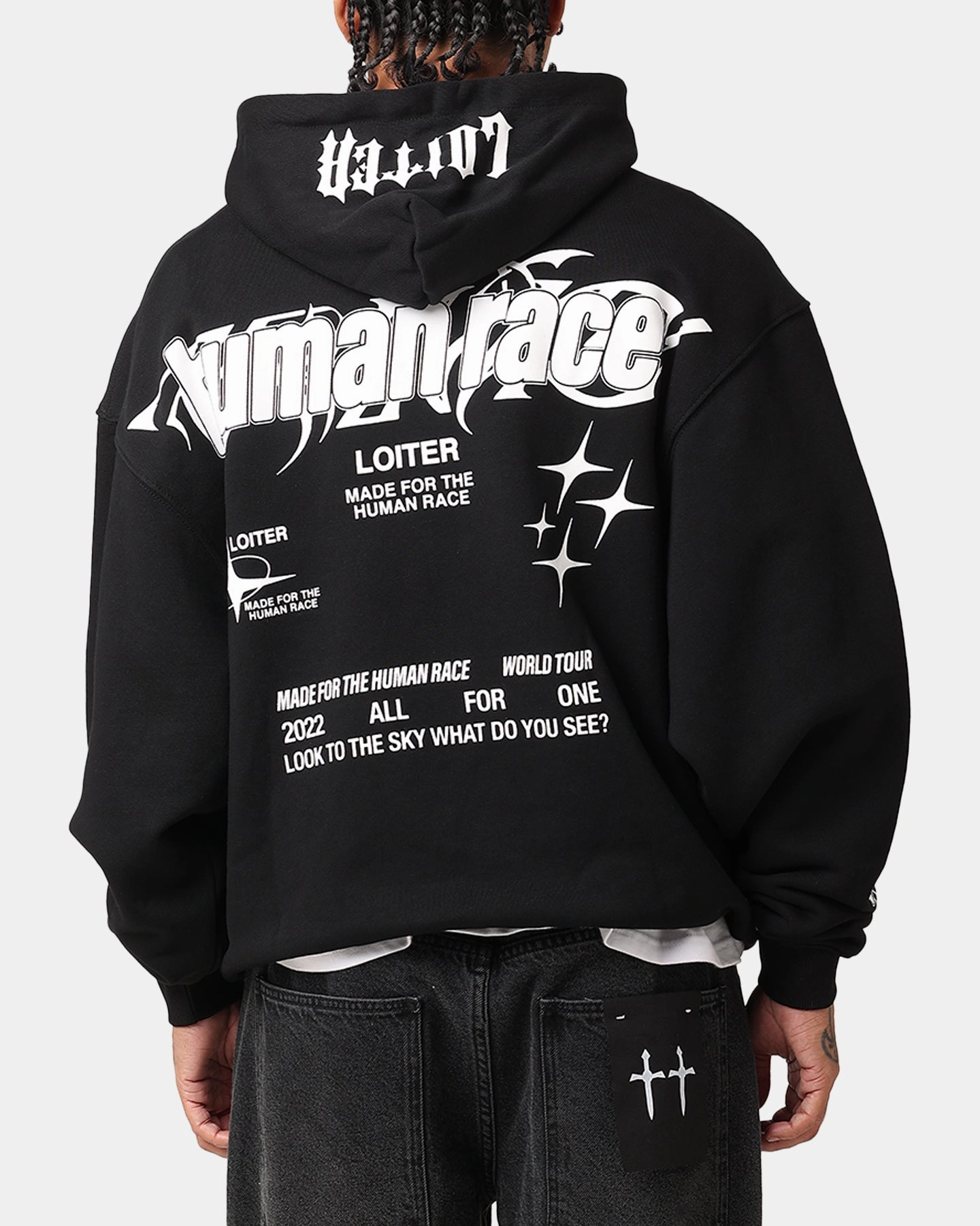 Bonded Zippers Loiter Rave Zip Hoodie Black
