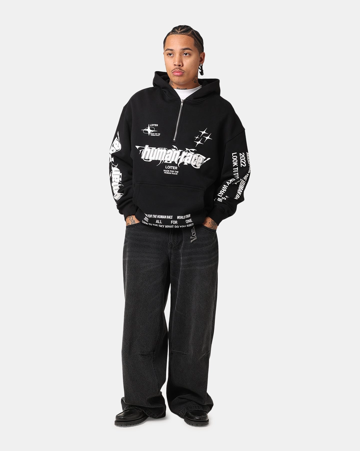 Loiter Rave Zip Hoodie Black artists