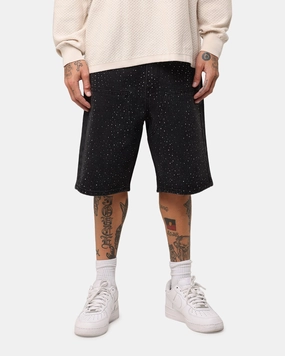 Gym Wear Four Way Stretch XXIII Diamond Buckle Back Jorts Black