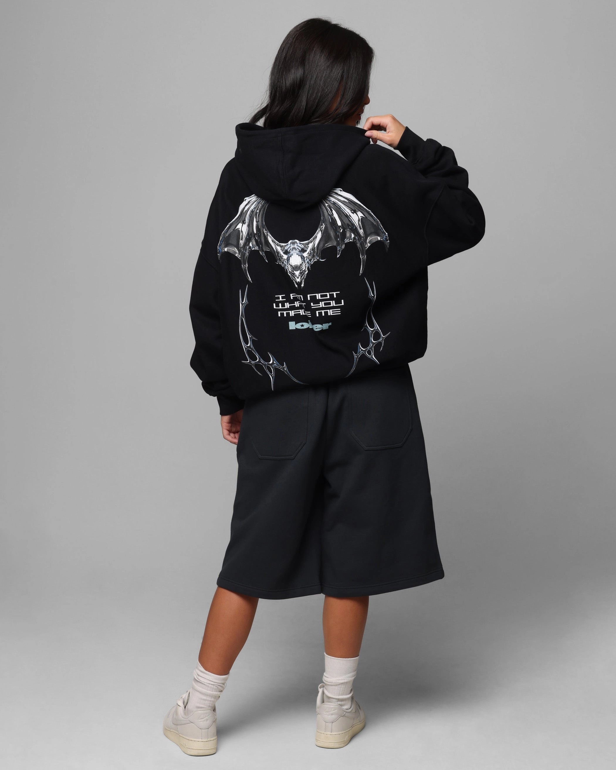 Suitcase Heat Resistant Layer Loiter Chrome Deceiver Hoodie Black