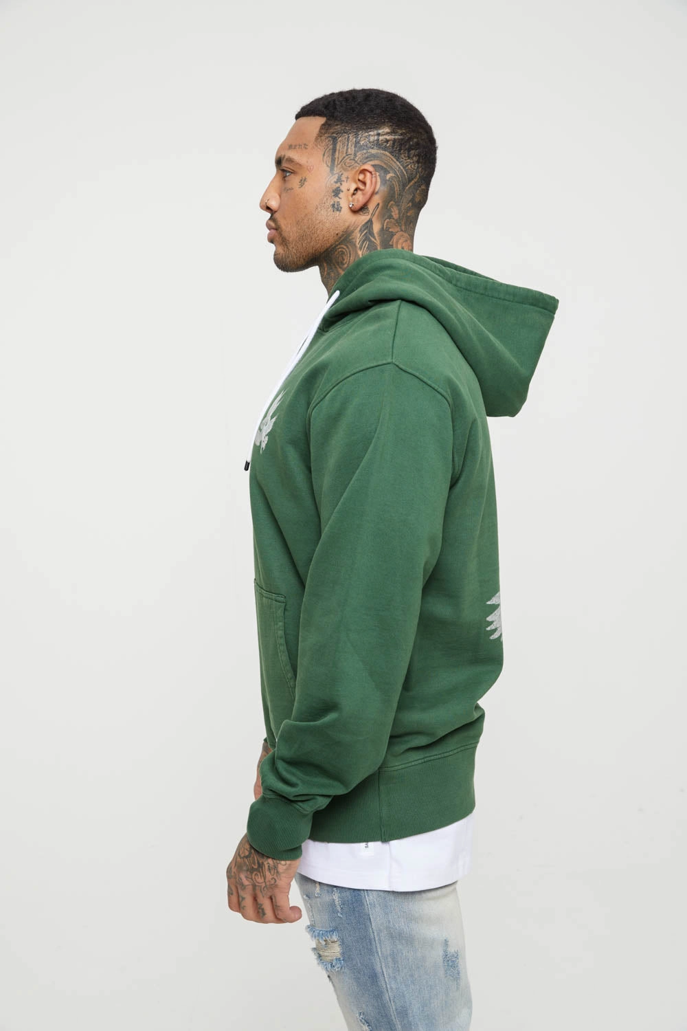 Saint Morta Doves Vintage Hoodie Aged Forest Fade Resistant Water Repellent Coating