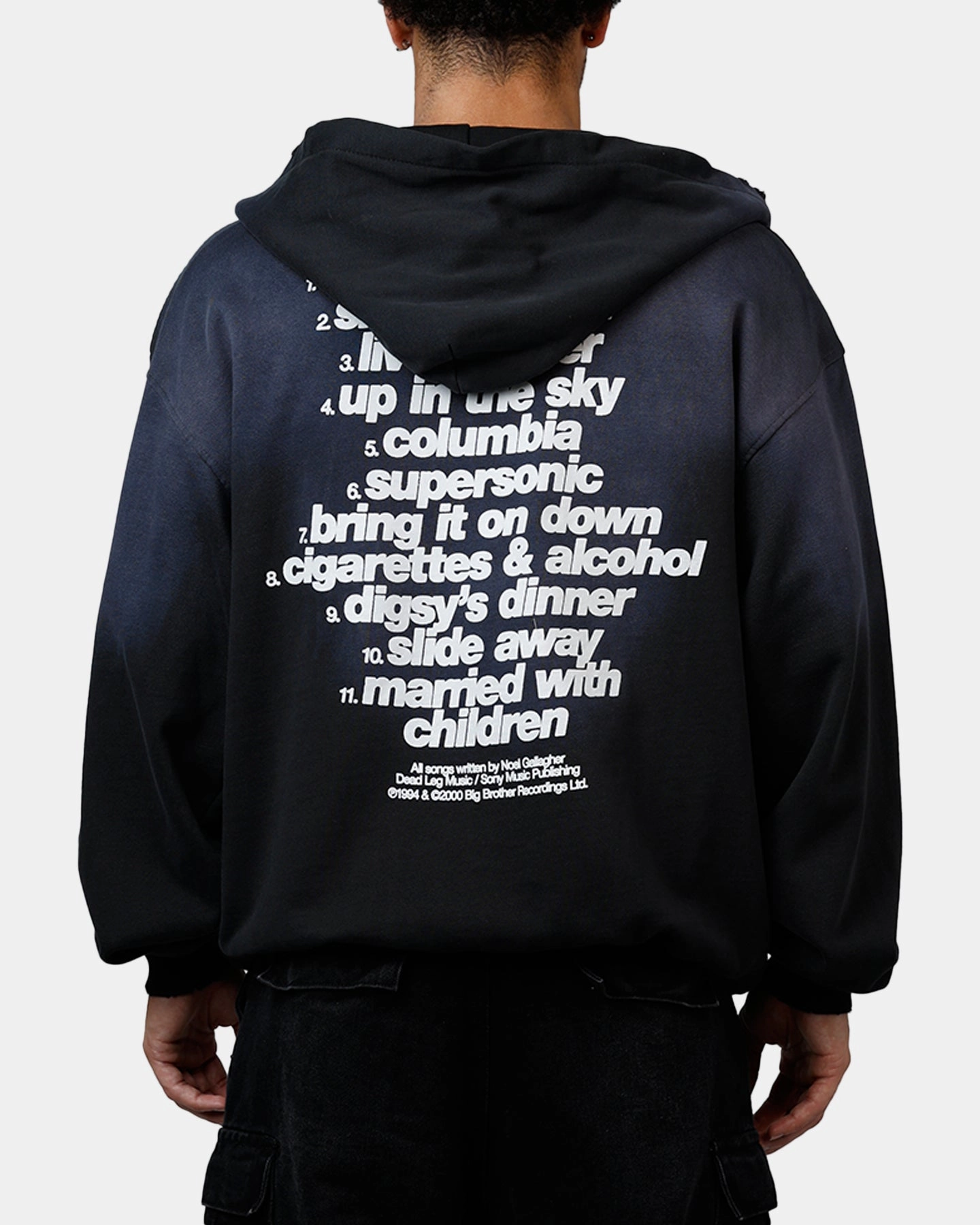 monochromatic Global Merchandising Oasis Potassium Full Zip Hoodie Black