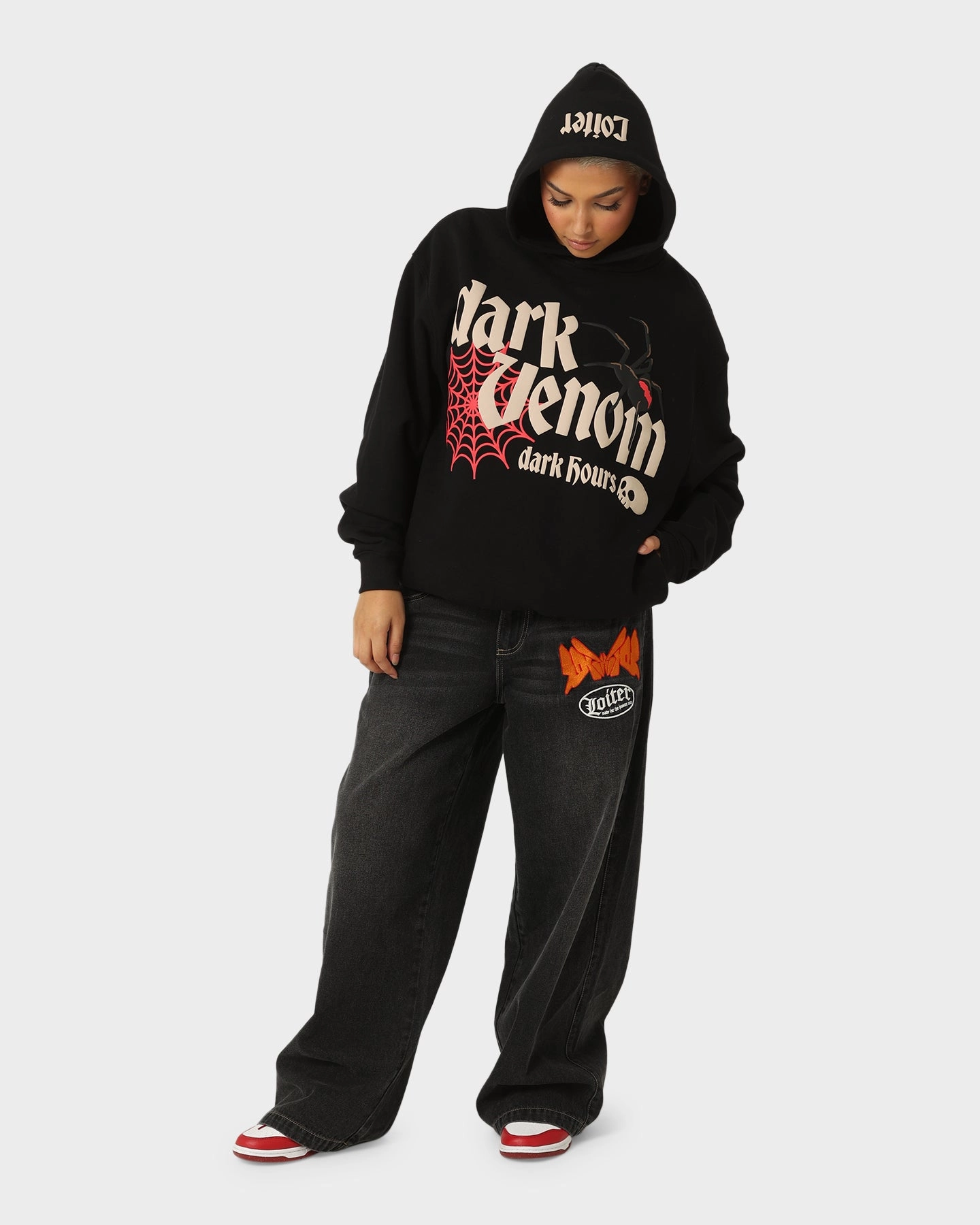 Loiter Dark Hours Hoodie Off Black All-Season Outerwear