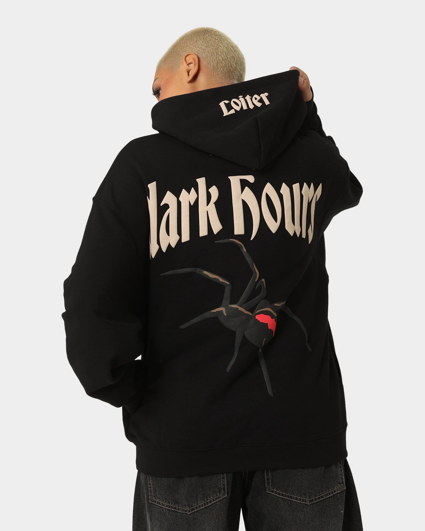 Loiter Dark Hours Hoodie Off Black Variable Baffle Sizing Makeup