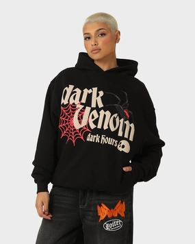 Sporty Shield Strategy Loiter Dark Hours Hoodie Off Black