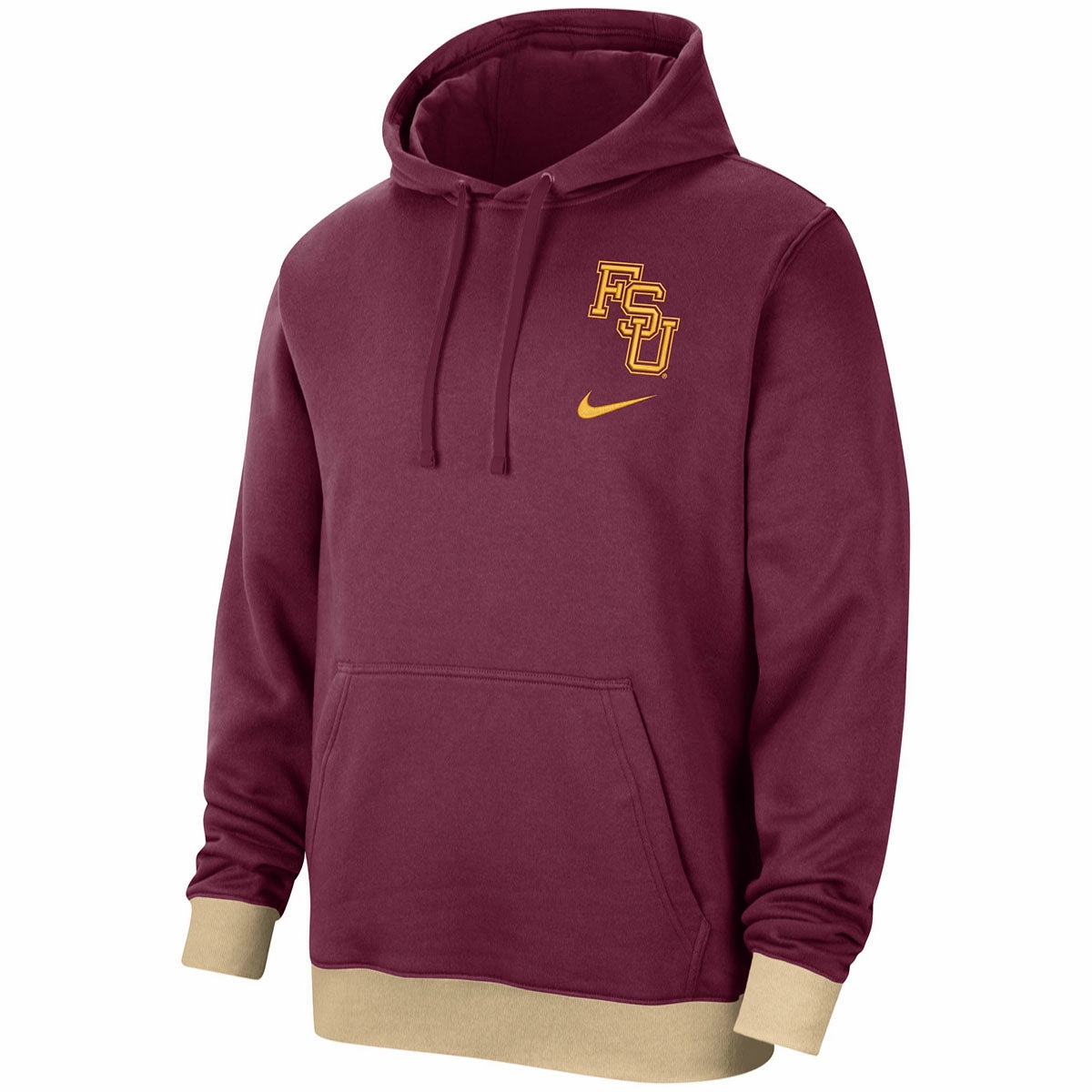 Nike Men's Vault Stacked FSU Retro Fleece Hood - Garnet ComfortStretch Collar Minimalist Style