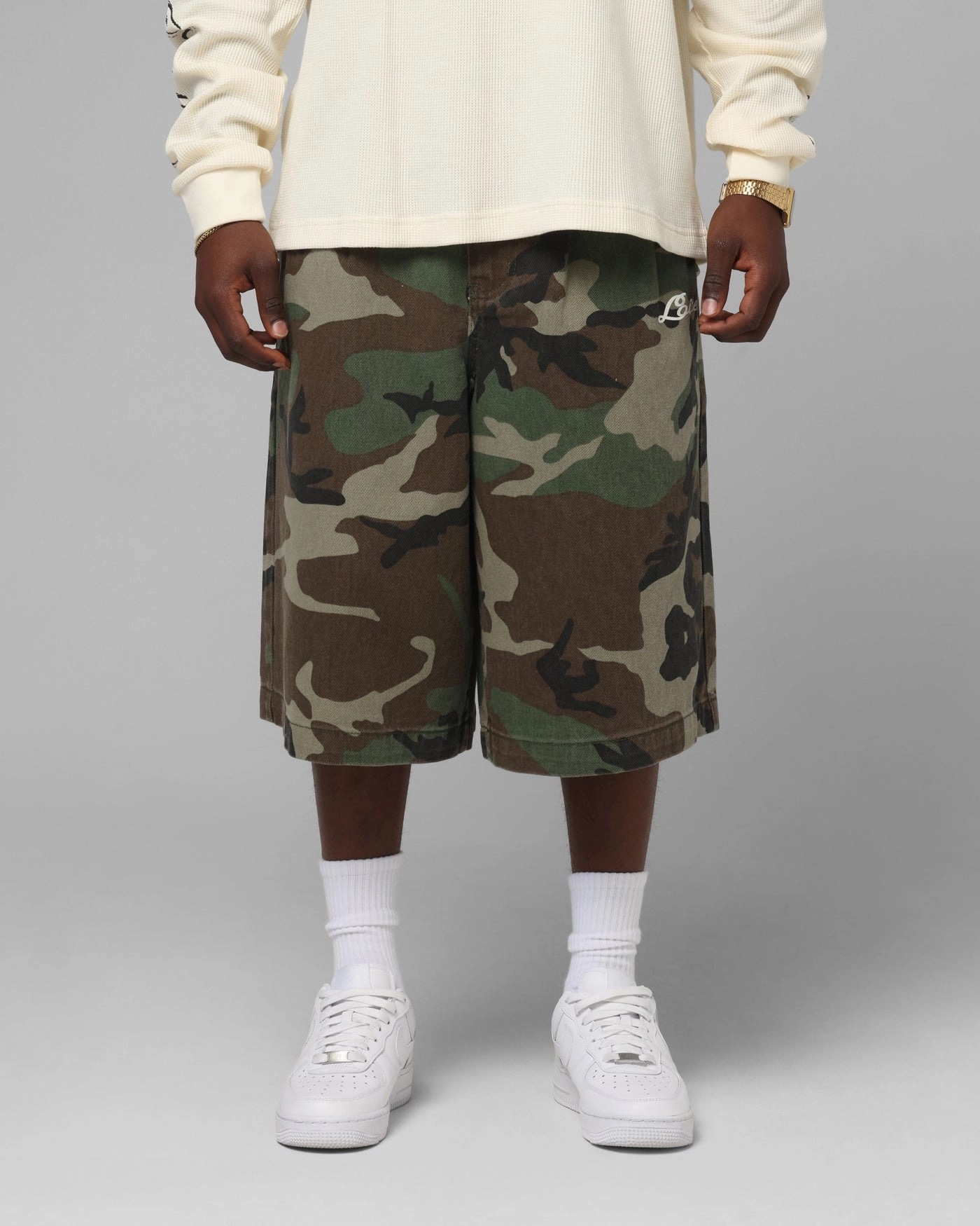Loiter 3 Quarter Shorts Woodland Camo Holiday Gift QuickDryTechnology