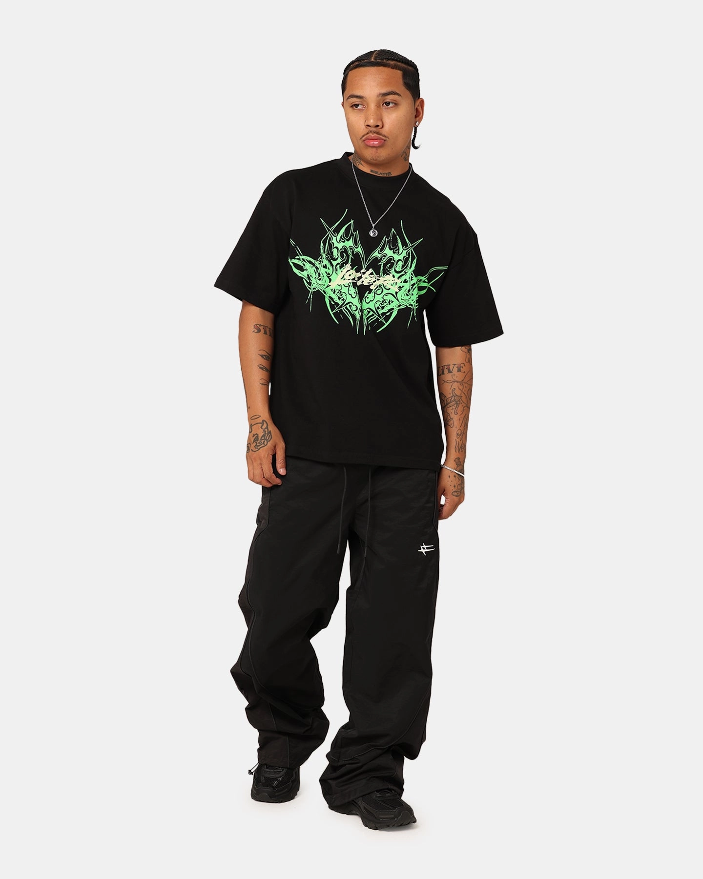 Loiter Alter Track Pants Black Friction Resistant Fabric Adjustable drawstring