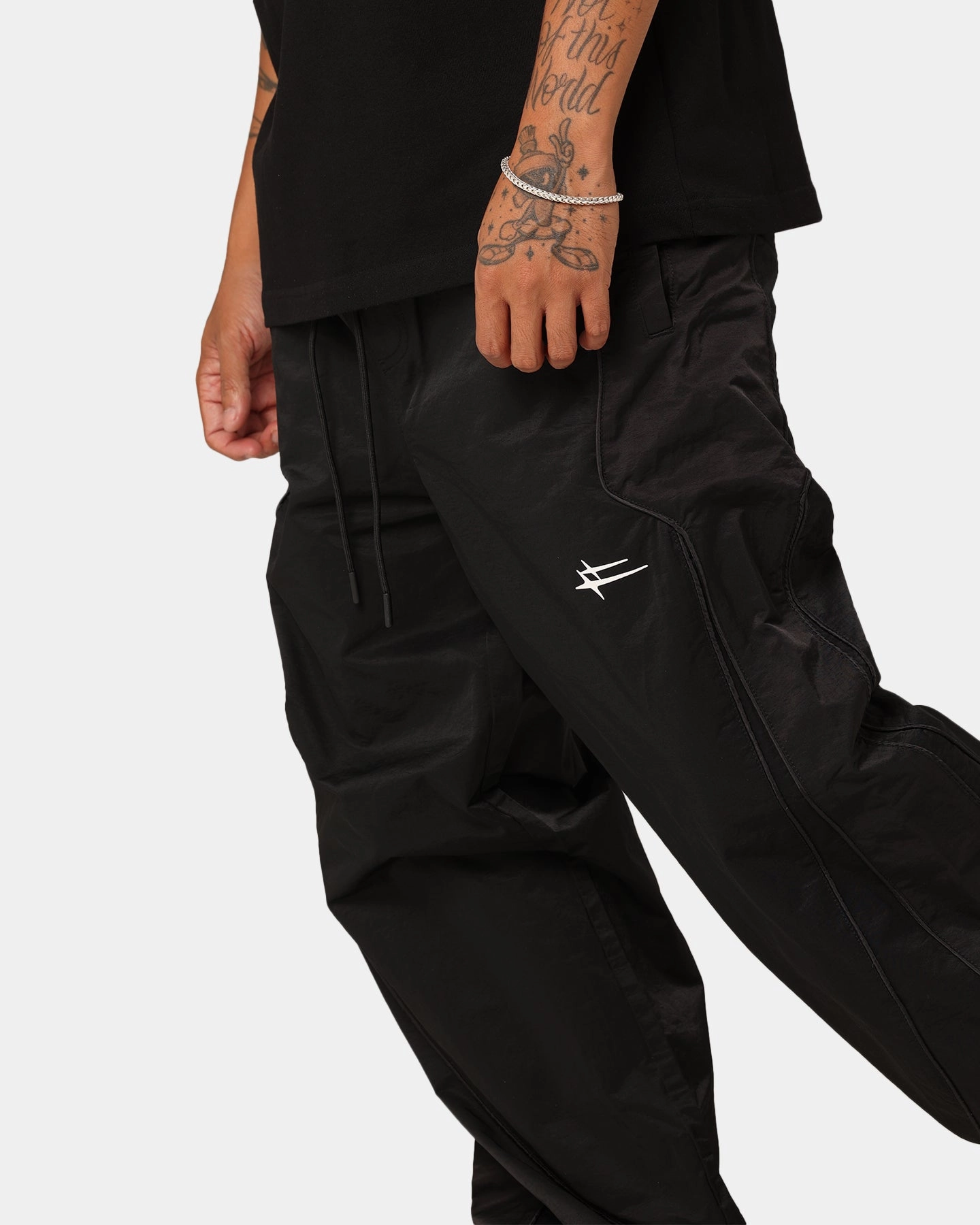 Relaxed Fit Design Loiter Alter Track Pants Black
