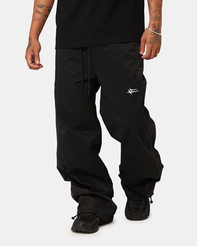 Striped Pattern Durable Waistband Loiter Alter Track Pants Black