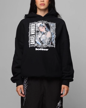 Record Prize Loiter Angel Number Hoodie Black