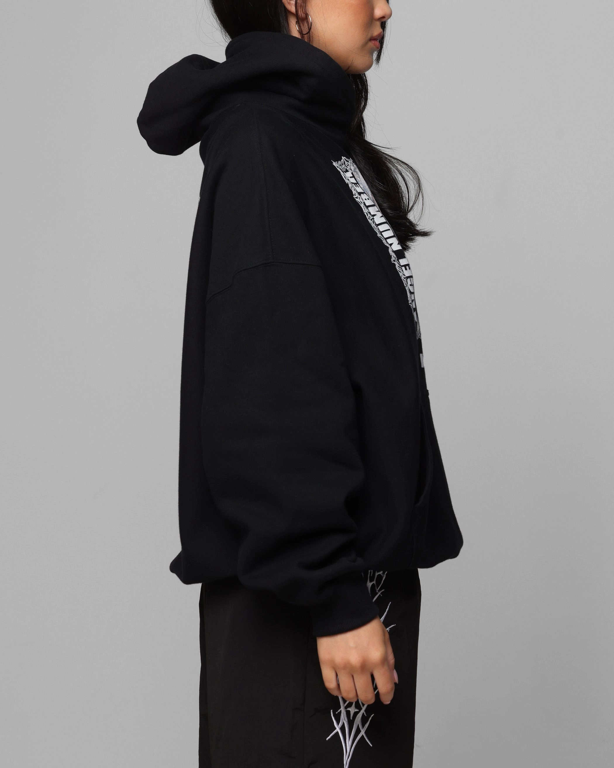 Loiter Angel Number Hoodie Black Impact Scissors