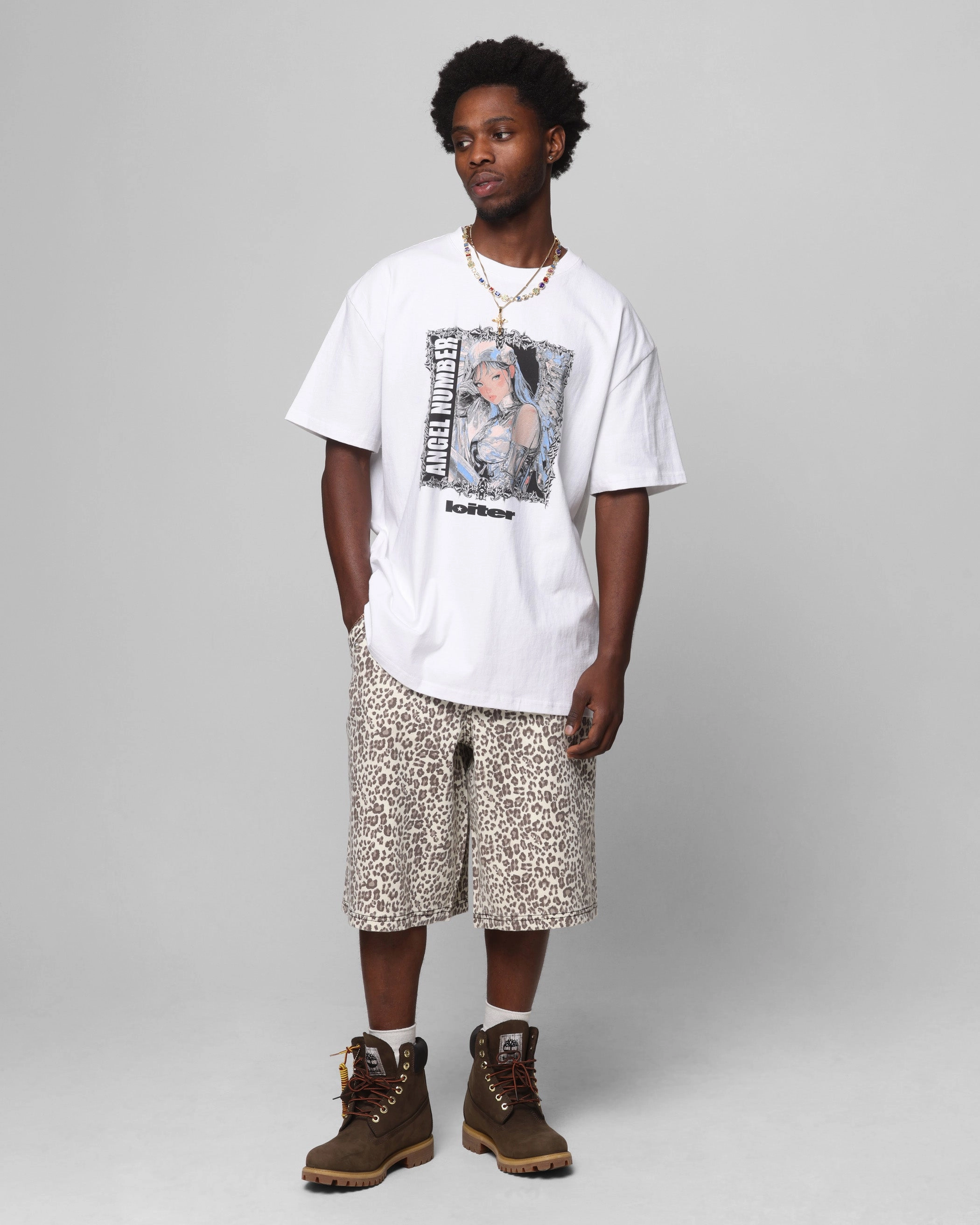 Loiter Angel Number T-Shirt White Soft & Smooth