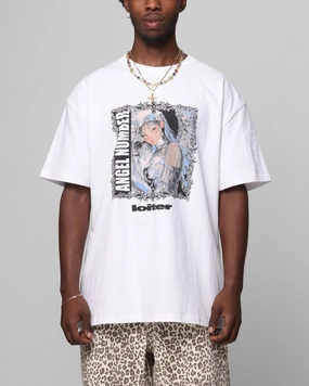 Flexible Collar Premium Comfort Loiter Angel Number T-Shirt White