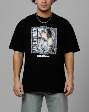 Light Fit Wear Breezy Design Loiter Angel Number Vintage T-Shirt Black