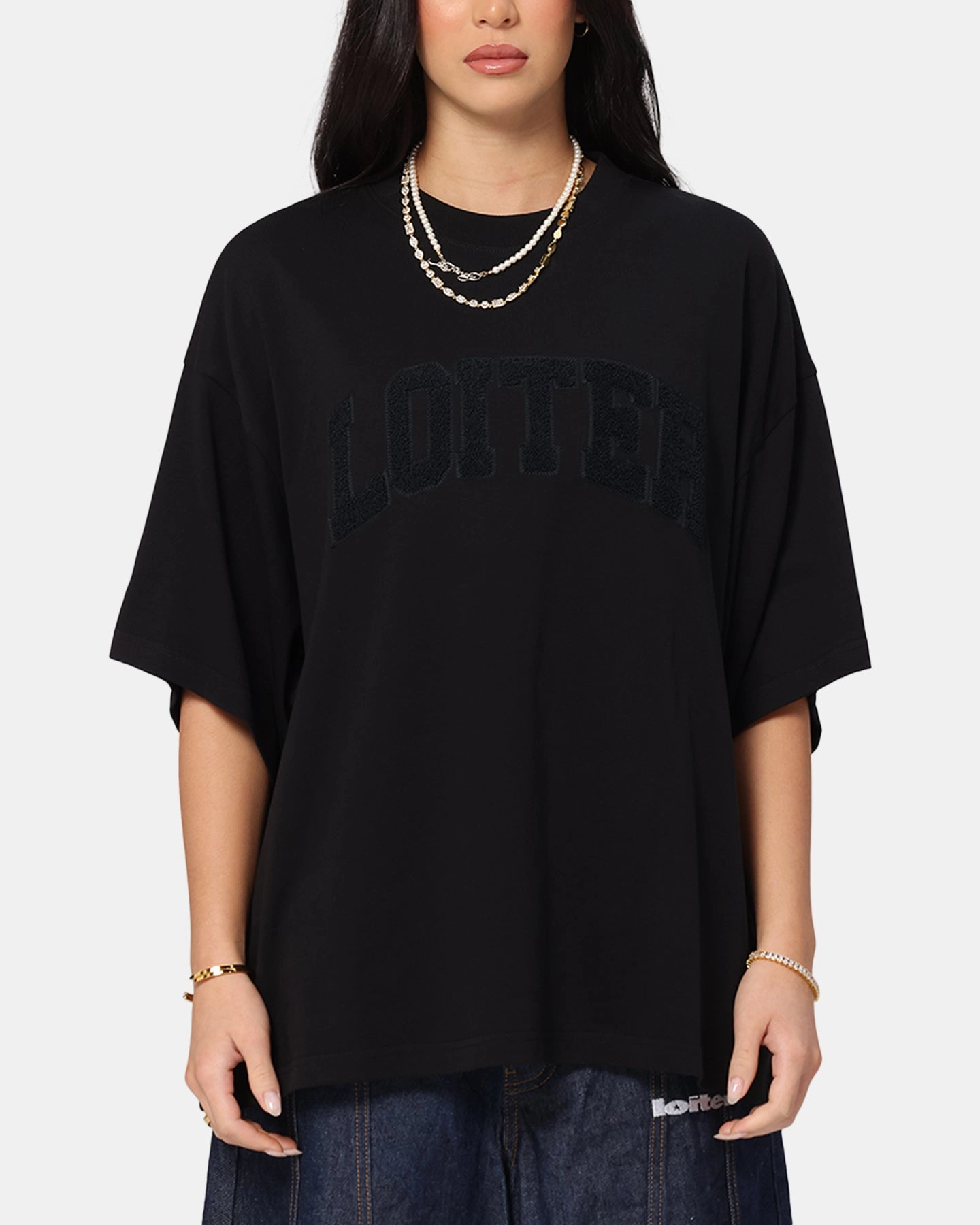 Loiter Arch Premium Boxy T-Shirt Black Easter