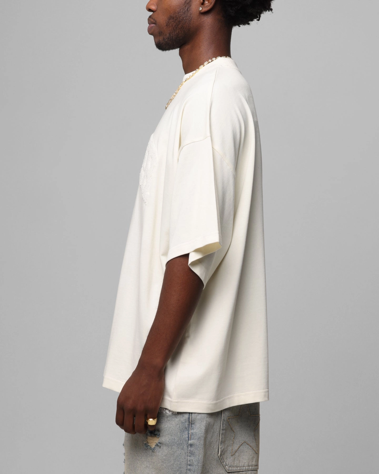 Loiter Arch Premium Boxy T-Shirt Off White Outdoor Essentials All-Day Comfort Wear