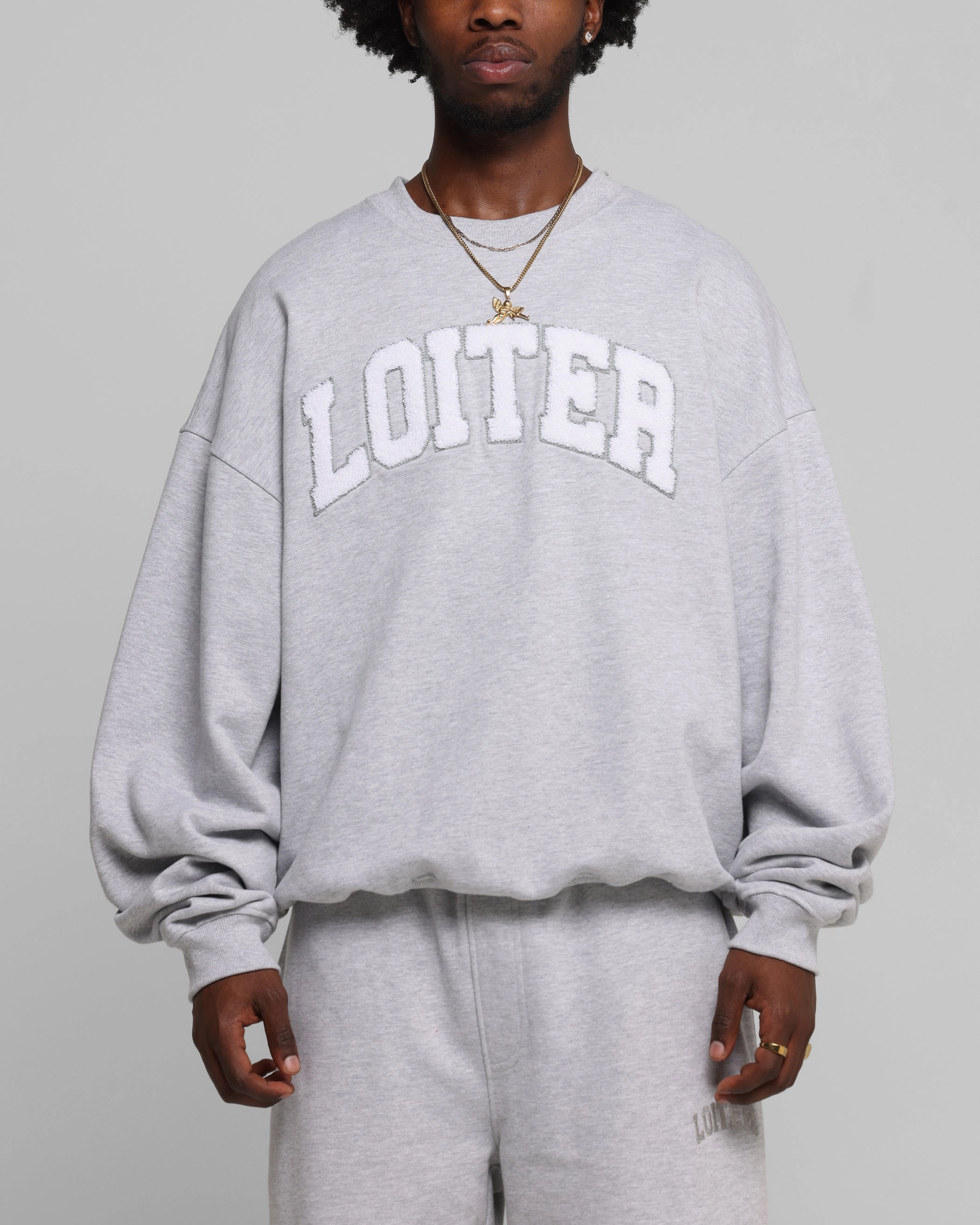 Loiter Arch Premium Crewneck Grey Fit For Daily Insulated Warmth
