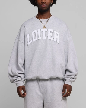 Loiter Arch Premium Crewneck Grey Fit For Daily Insulated Warmth