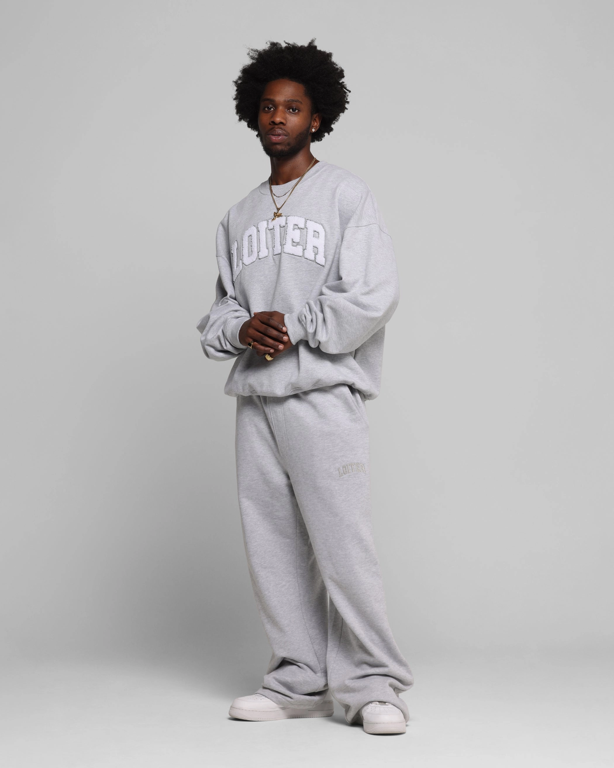 Loiter Arch Premium Crewneck Grey Moisture Management Fabric