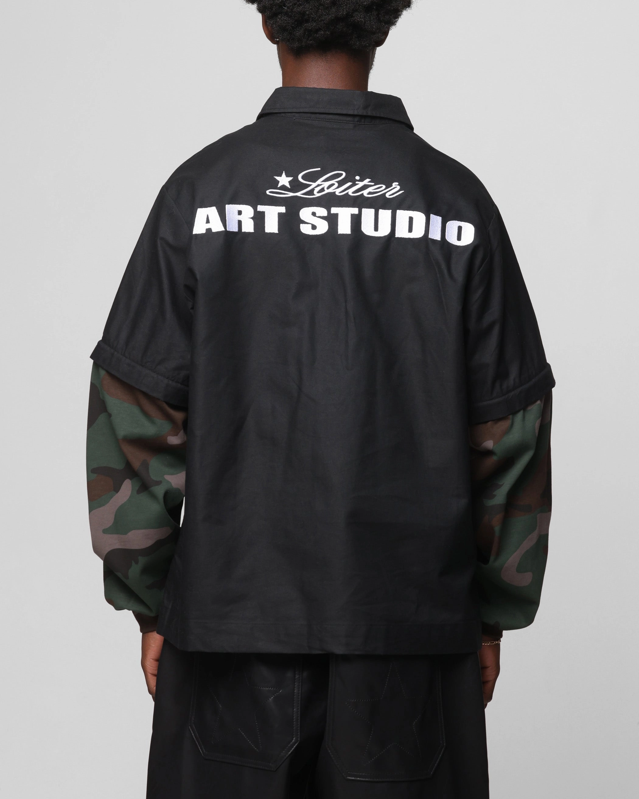 Loiter Art Studio Work Shirt Black/Camo Gym Companion