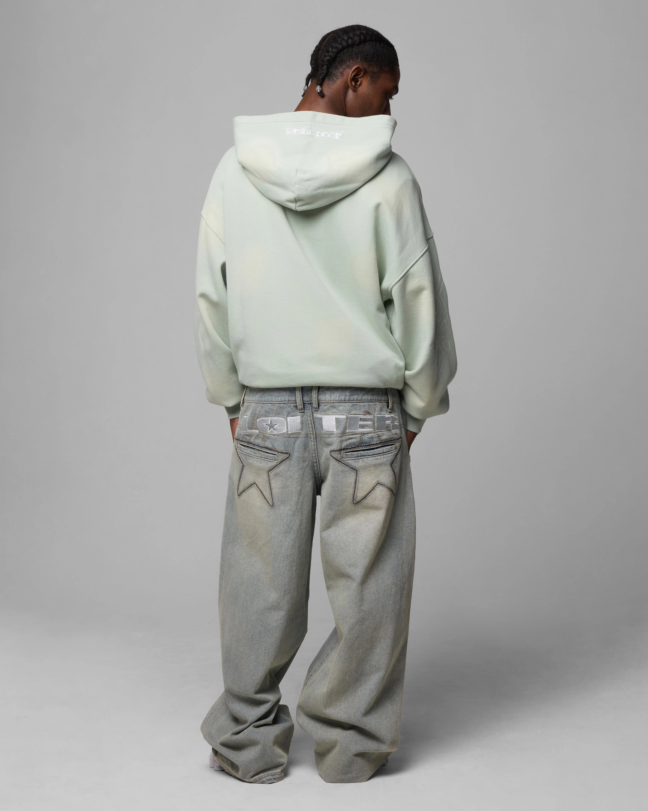 Loiter Atmosphere Full Zip Hoodie Washed Green runway show