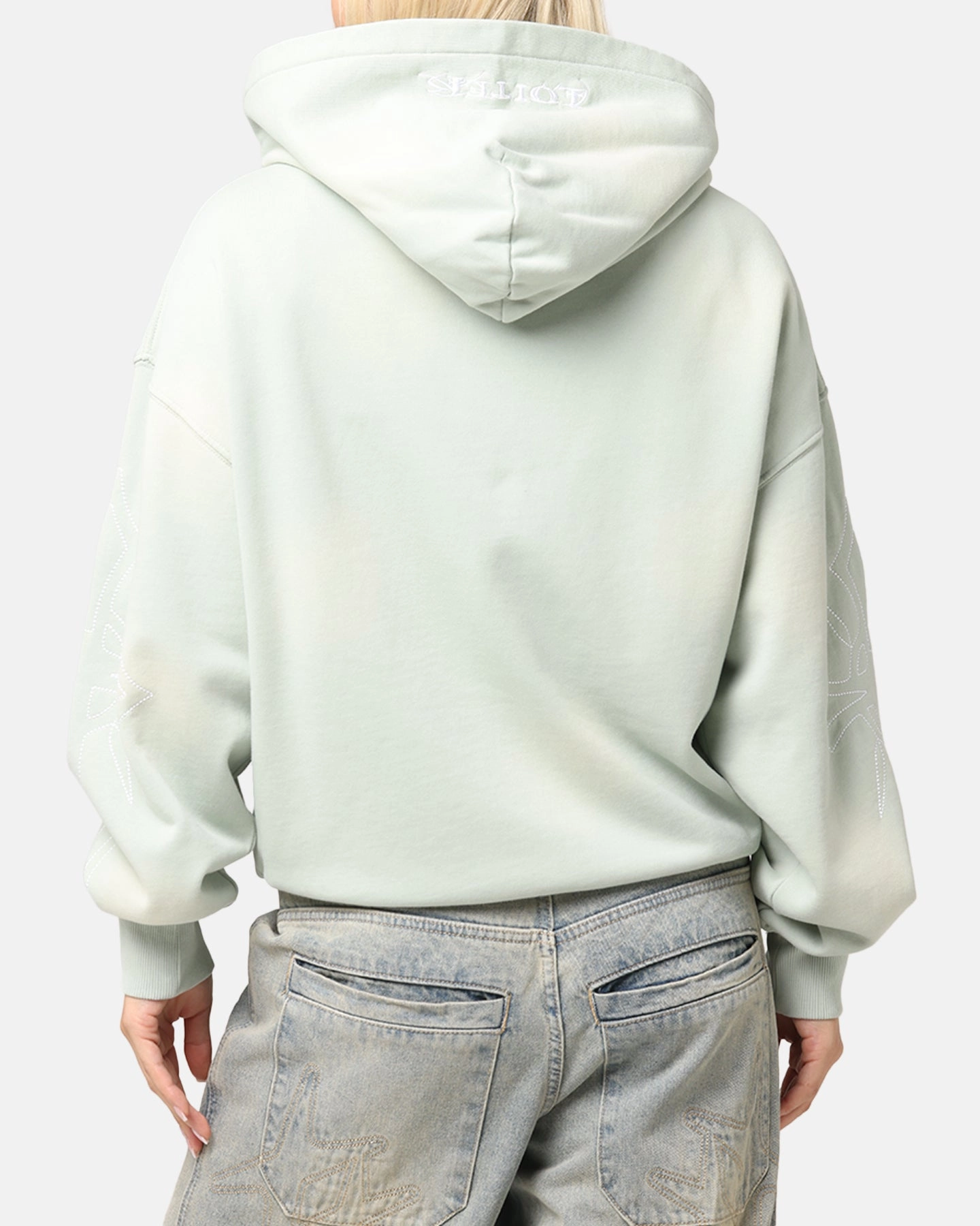 Loiter Atmosphere Full Zip Hoodie Washed Green Urban Fit