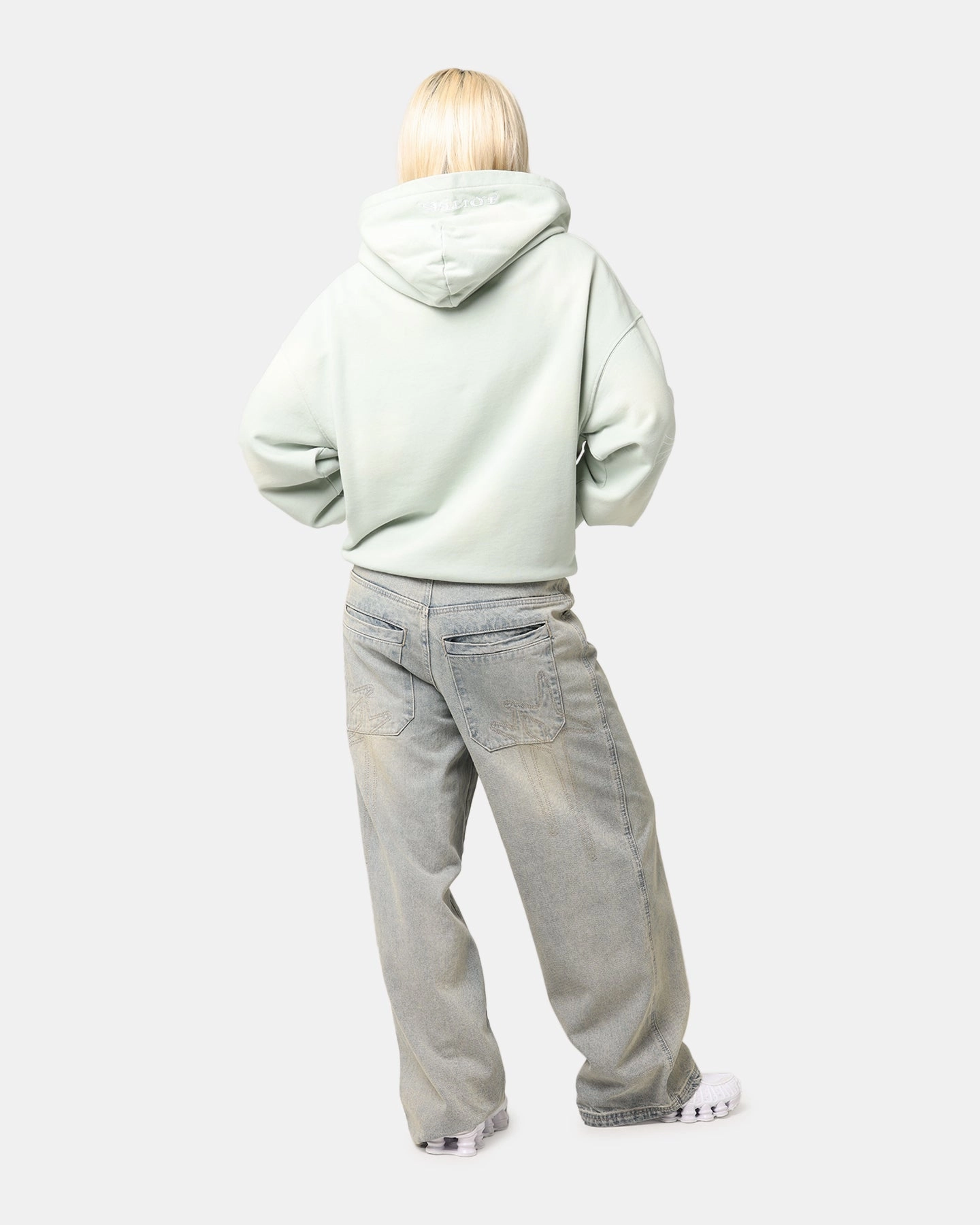 Gift MultiPocketDesign Loiter Atmosphere Full Zip Hoodie Washed Green
