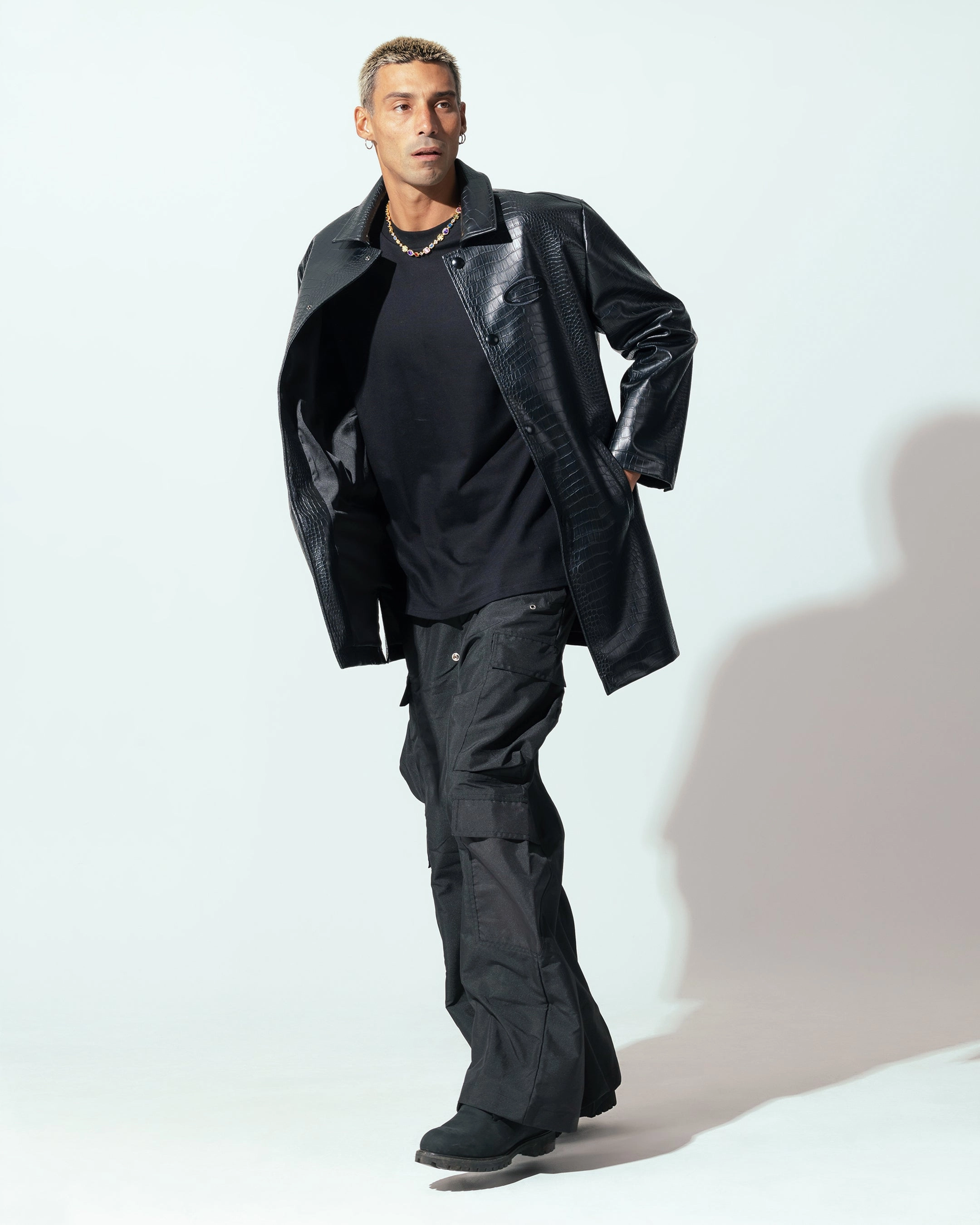 Loiter Atmosphere Trench Coat Black Vegan Option Water Resistant Fabric