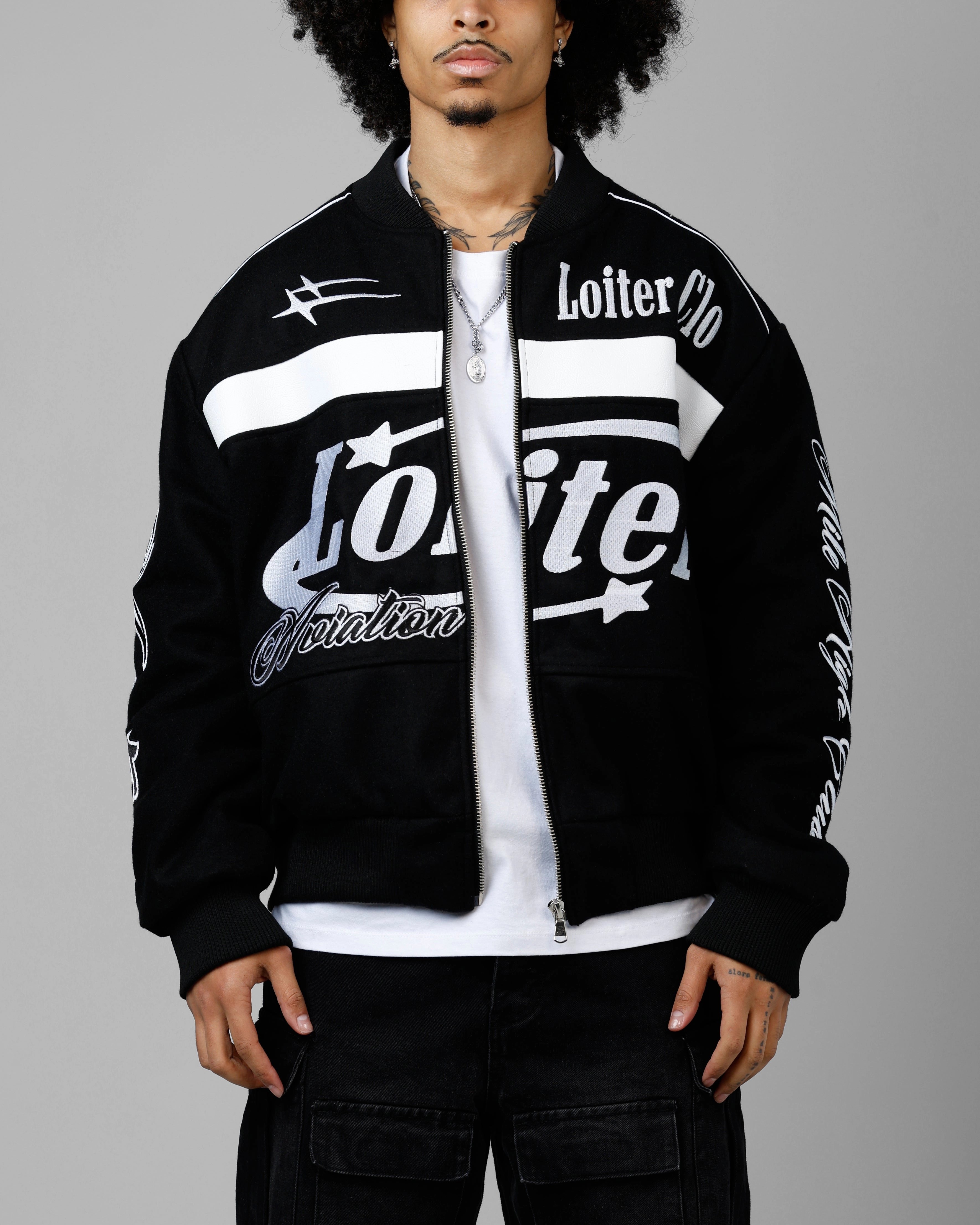 complementary item Loiter Aviation Bomber Jacket Black